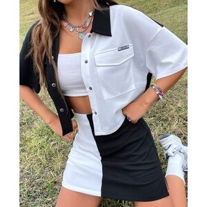 SHEIN Monochrome Colorblock Ensemble